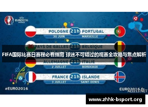 FIFA国际比赛日赛程必看指南 球迷不可错过的观赛全攻略与焦点解析